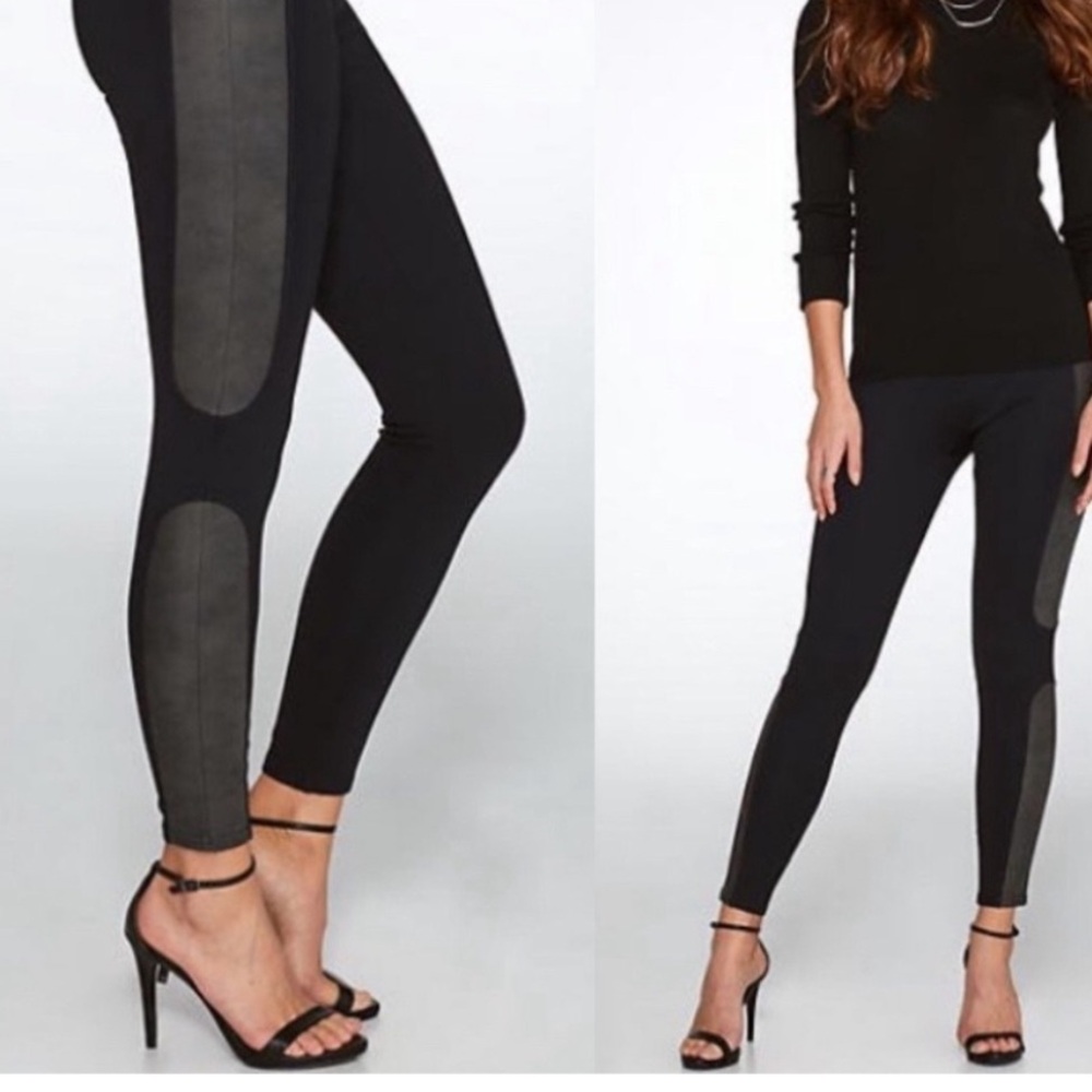 Spanx Moto Faux Leather Panel Leggings